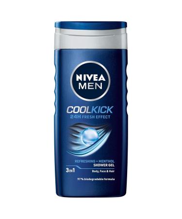 NIV.EA MEN Cool Kick 250ml Body Wash | Refreshing Icy MENthol Shower Gel for Face Body & Hair | 24-Hour Freshness | Suitable for All Skin & Hair Types | International Shipping Available - Buy Online on GoSupps.com