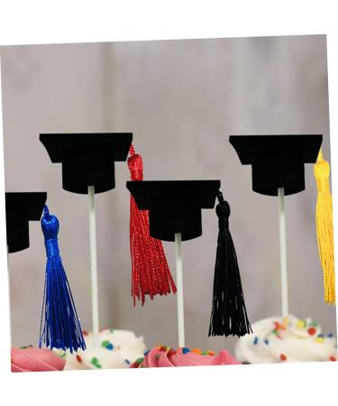 VINTORKY 12pcs Graduation Season Card 2023 Gradcupcake Topper Cupcake 2022 Topper Happy Graduation Diploma Mini Top Hat Graduation Caps Cake Topper Chinstrap Finished Product Paper Student Black 10X3.8X3.8CM - Buy Online on GoSupps.com
