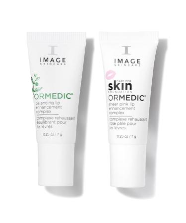 IMAGE Skincare Ormedic pH Balancing Lip Enhancement Complex with Avocado Oil & Vitamin E for Deep Hydration Clear & Seer Pink Set of 2