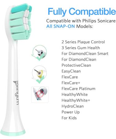 Senyum Replacement Toothbrush Heads for Philips Sonicare - 8 Pack Compatible with Sonicare Electric Toothbrushes - Buy Online on GoSupps.com