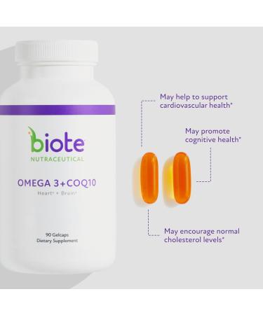Biote Nutraceuticals - Omega 3 + CoQ10 - Heart + Brain (90 Gel caps) - Buy Online on GoSupps.com