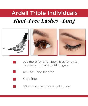 Ardell Triple Individual Knot-Free Long Black False Eyelashes 4 Pack - Buy Online on GoSupps.com