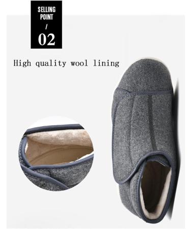 MisFun Diabetic Shoes for Men - Warm Wool Medical Shoes for Edema and Swollen Feet - Buy Online on GoSupps.com