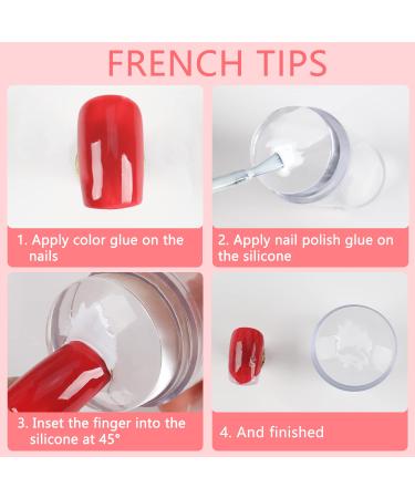 6 PCS ANGNYA Nail Art Stamper Set - French Tip Clear Soft Jelly Silicone with Scrapers, Replaceable Heads, Transparent Visible Body - For Manicure - Buy Online on GoSupps.com