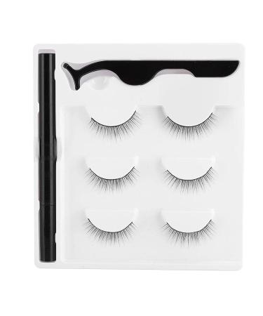 Shop Magnetic Eyeliner and Eyelash Set - 3 Pairs Reusable Lashes with Eyeliner Pencil and Tweezers for a Natural Look - Buy Online on GoSupps.com