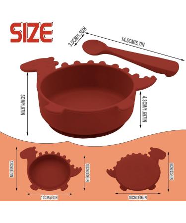 Silicone Baby Bowl with Suction - Food Grade BPA-Free Toddler Weaning Bowl in Red - Buy Online on GoSupps.com