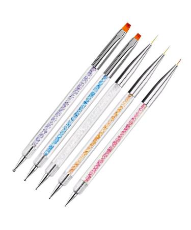 5 pieces nail art dotting pens kit contain nail art dotting pen tools UV gel and acrylic fingernails Nailart manicure pen nail accessories
