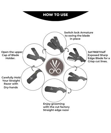 Cut Factory Straight Razor with 100 Platinum Treat Blades - Professional Barber Edge Razor for Men - Close Shaving, 100% Wood Handle (Brown) - Buy Online on GoSupps.com