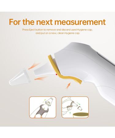 Easter Fever Thermometer - Digital Infrared Ear & Forehead Thermometer for Baby & Adults | Hygienic Accurate & Comes with 24 Disposable Caps - Yellow - Buy Online on GoSupps.com