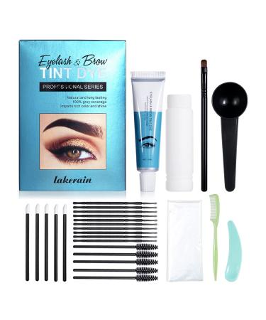 Lakerain Eyelashes Eyebrow Kit Professional Mascara Color Brow Lashes Dye Comb Brush Set (Black)