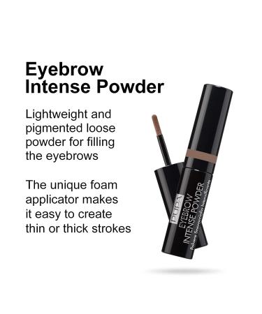 Pupa Milano Eyebrow Intense Powder - Buildable Brow Definer for Natural Color and Shape - 002 Brown, 0.035 oz - Buy Online on GoSupps.com