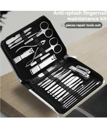 Nail Clippers Set 26 Piece Set Stainless Steel Nail Clippers Set Household Nail Cutter Suit with Box Trimmer Grooming Manicure Pedicure Nail Tools Nail Care kit(White) - Buy Online on GoSupps.com