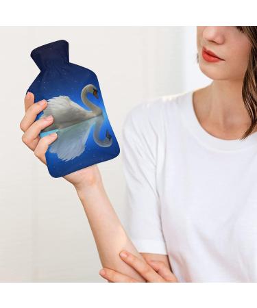 White Swan Hot Water Bottle with Plush Cover - 26.5x15.3cm Bed Warmer for Adults & Children - International Shipping Available - Buy Online on GoSupps.com