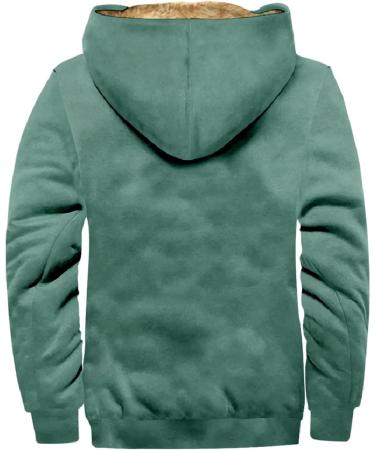 Hanxiulin Men's Fleece Jacket - Warm Plush Hooded Outdoor Coat | Cuddly & Stylish Mint Green 4XL Hiking Jacket - Buy Online on GoSupps.com
