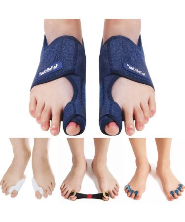 Toe Separator Bunion Corrector Bunion Splint ?2022 Updated? Hallux Valgus Bunion Big Toes Corrector Set Bunion Brace Bunion Exercise Strap Orthopedic Kit Bunion Pain Relief (free, Blue) free Blue