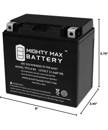 Mighty Max YTX14-BS Battery Replacement for Suzuki AN650 Burgman (2003-2009) - International Shipping Available - Buy Online on GoSupps.com