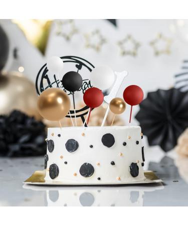 Astaron 32-Piece Tortendeko Balls Cake Topper Set | Mini Balloons for Wedding Baby & Birthday Parties (Red & Black) - International Shipping Available - Buy Online on GoSupps.com