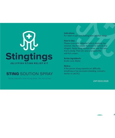 Jellyfish Sting Relief Kit - USA Made Trusted Treatment for Jellyfish Stings - Buy Online on GoSupps.com