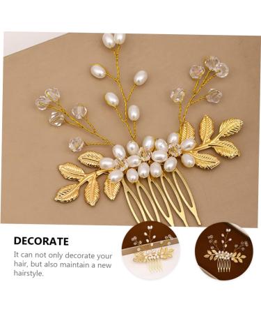 FRCOLOR Hair Accessories Comb Golden Hair Accessories Pearl Headband Gold Trim Hair Accessories For Wedding Braided Headband Women Headdress Wedding Bridal Hair Comb Comb For Bride - Buy Online on GoSupps.com