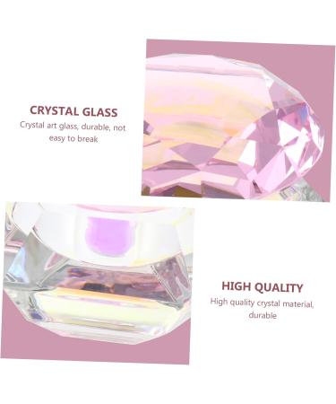 DRESSOOS 1pc nail art crystal cup glass dappen dish for glassware tools with lid clear dappen dishes cup nail powder bowl nail liquid bowl cups glass Powder plate crystal art glass optional 7.5x6cm Pink - Buy Online on GoSupps.com