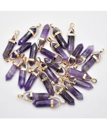 RVBLRDSE natural stone pendant 20pcs/lot Natural Stone Amethysts Hexagonal Pendants for Jewelry Making Pendant Pendant Opal stone - Buy Online on GoSupps.com