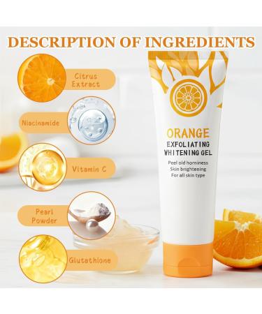 OIXYAZ 2pcs Orange Exfoliation Gel Gentle Exfoliation Orange Exfoliation Moisturizing Face Body Scrub Gel Orange Enzyme Exfoliation Gel - Buy Online on GoSupps.com