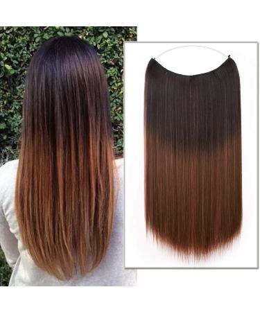 Silk-Co hair extension with rubber band smooth extensions with invisible cord synthetic hair part such as real hair hair sealing hair extensions for women medium brown to red-brown 50cm 50 cm medium brown too red-brown