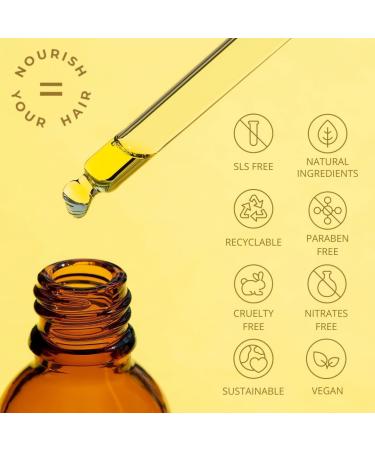 Hair Growth Oil (50ml) | Stimulating 100% Natural Unisex Hair Thickening Oil | Targets Hair Loss Nourishes Scalp & Boosts Growth | With Rosemary Oil Biotin Argan Oil Castor Oil & Coconut Oil - Buy Online on GoSupps.com