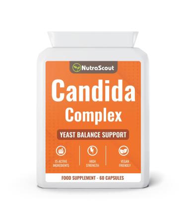 Candida & Yeast Cleanse Supplement | Support Healthy Flora Balance for Women | Caprylic Acid Zinc Clove Oregano Probiotics | Lab Tested Vegan Friendly UK Made | 60 Capsules