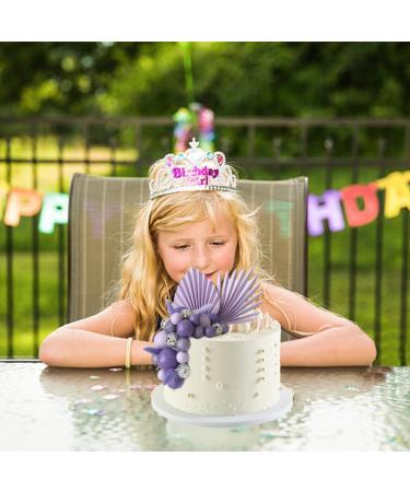34 Pcs Purple Balls Cake Toppers Baking Ornament Palm Leaves Cake Decorations For Birthday Wedding Baby Shower Party Supplies - Buy Online on GoSupps.com