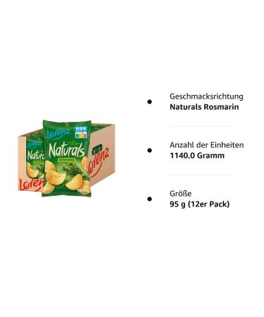 Buy Lorenz Snack World Naturals Rosemary 12-Pack (95g) - International Shipping Available - Buy Online on GoSupps.com
