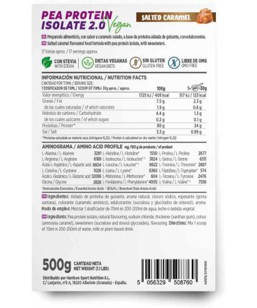  HSN HSN Isolated Pea Protein | Salted Caramel Flavor 500g 17 Takes Per Pack | 100% Vegan | Pea Protein Isolate | Non-GMO Gluten Free No Soy or Added Sugar - Buy Online on GoSupps.com