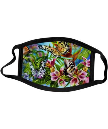Yliquor Mouth Covering For Protection Butterfly Design Printed Anti-Face Dust Washable Earloop Cotton Cloth Dust Face Bandanas (Multicolor 1 PC) - Buy Online on GoSupps.com