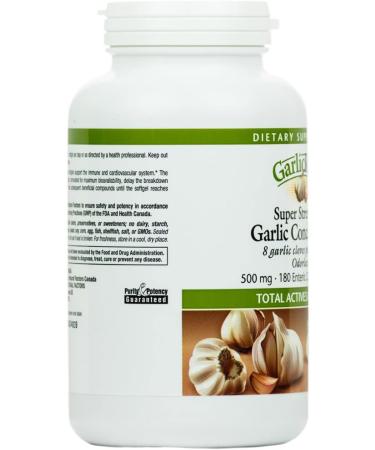 Natural Factors GarlicRich Super Strength 500 mg - 180 Enteric Coated Softgels for Heart Health - Buy Online on GoSupps.com