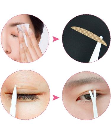 600PCS (300 Pairs) Nude Lace Naturally Style Double Eye Stickers Invisible Eyelid Tapes Self-Adhesive Eyelid Stickers Instant Eye Lift With Y Fork For Hooded Droopy Uneven Mono-eyelids(Wide Style) - Buy Online on GoSupps.com
