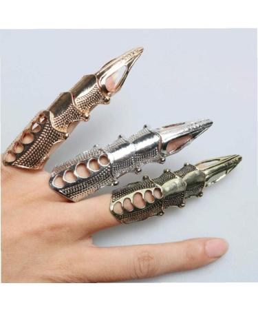 Bendable Joint Nail Ring - Gothic Punk Full Finger Armor Ring Jewelry | Silver Claw Design - Worldwide Shipping - Buy Online on GoSupps.com
