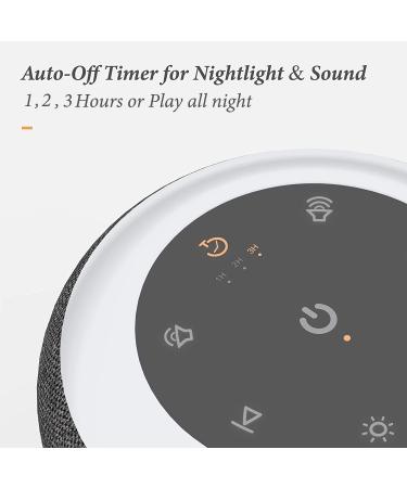 BUFFBEE White Noise Sound Machine for Sleeping | 17 Soothing Sounds | 8 Color Night Light | Memory Function | Fabric Design | Ideal Noise Maker for Home, Office, Kids & Adults | Dark Grey - Buy Online on GoSupps.com
