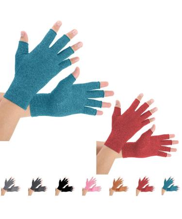 2 Pairs Arthritis Gloves, Compression Gloves for men and women (Medium (2 Pair), Blue+red) Medium (2 Pair) Blue+red - Buy Online on GoSupps.com