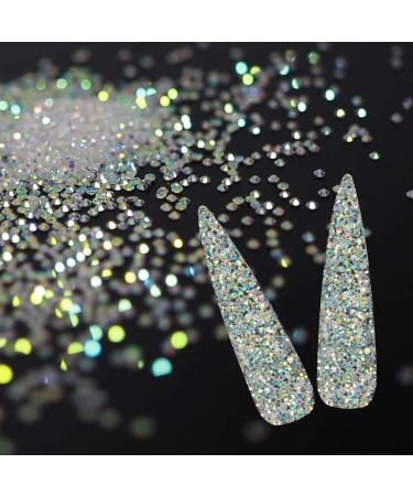 10000PCS Rhinestones Iridescent Crystals Long Lasting AB Shine Like Swarovski for Nail Art Phone DIY Crafts& Nail Beauty Makeup Decoration 1.2mm AB Mini Crystals(10000pcs)
