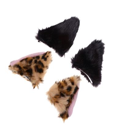 minkissy 2 Pairs Fox Ear Hair Clip Women Hair Clip Hair Ornaments for Women Animals Hairpin Womens Hair Accessories Women Furry Headpiece Girls Hairpin Halloween Flannel Child Cat Ear Hat
