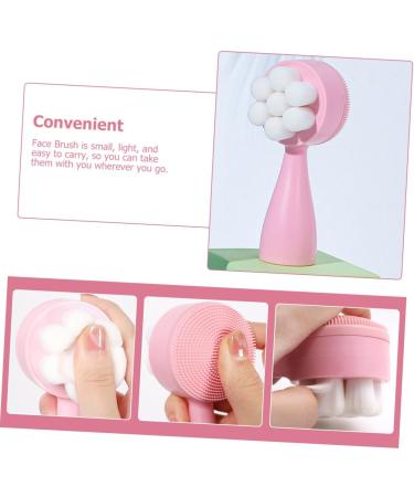 Ipetboom Double Sided Facial Cleansing Brush Lady Facial Brush Silicone Face Scrubber Brush for Face Cleaning Brush Female Facial Brush Silica Gel 3d Pores Makeup Brush Pink - Buy Online on GoSupps.com