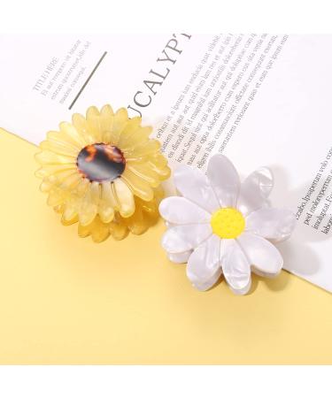 Vokone 2 Pack Flower Claw Clip - Daisy Sunflower Hair Jaw Grip for Women - Strong Holder for Thick Thin Hair - Buy Online on GoSupps.com