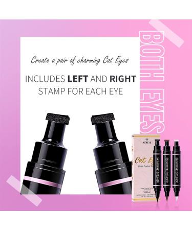 KIMUSE Winged Eyeliner Stamp-2 Eyeliner Pens for Perfect Wing Cat Eye Stamp Eyeliner Waterproof Smudge Proof Long Lasting Makeup Liquid Eye Liner (BLACK) - Buy Online on GoSupps.com