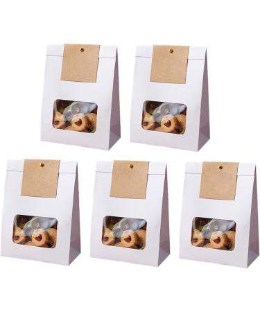 Set Of 50 Convenient Paper Bags For Bread Clear Window Cookie Packaging Bag Practical Food Package Bag For Parties - Buy Online on GoSupps.com