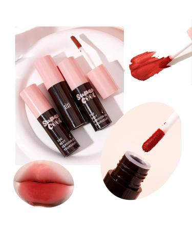 3 Colors Matte Lip Tint Stain Set - Long Lasting Natural Matte Liquid Lipstick for Women | High Impact Color & Instant Shine - Buy Online on GoSupps.com