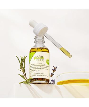 Hair Growth Elixir Oil - 100% Pure Organic Rosemary Castor Almond Oil Serum for Men & Women - Effective Hair Loss Treatment - 1.69 Fl Oz - Buy Online on GoSupps.com