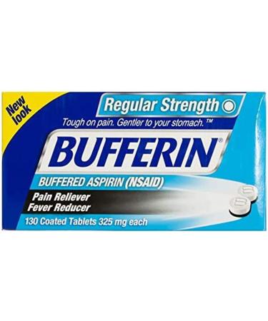 Bufferin Buffered Aspirin Tablets 130 ct (Pack of 3) - Pain Reliever/Fever Reducer - Buy Online on GoSupps.com