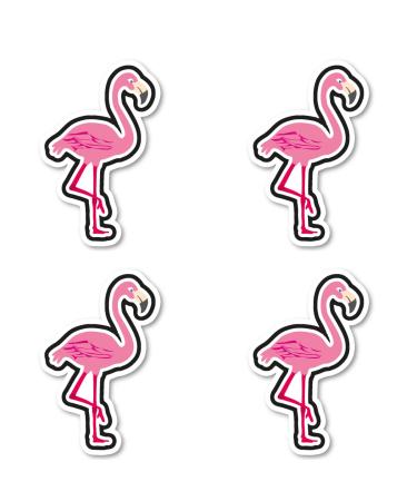 Pink Flamingo Sticker Cute Animals Stickers (4 Pack) - Laptop Stickers - 2.5 Inches Vinyl Decal - Laptop Phone Tablet Vinyl Decal Sticker S214482-P-4 (4 Pack) 2.5 Inches