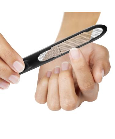 Miwiam Nail File - Smooth Cracks-Free Nails | 2 Zones (Coarse & Fine) | Rust-Free & Residue-Free Cleaning | Black - Premium Quality Nail Care Tool - Buy Online on GoSupps.com