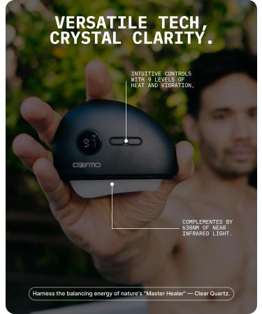 Cosmo LunaStone Gua Sha - Electric Face Massager & Body Scraper for Facial Lifting Skin Tightening & Jawline Sculpting - Premium Clear Quartz Tool in Space Black - Buy Online on GoSupps.com